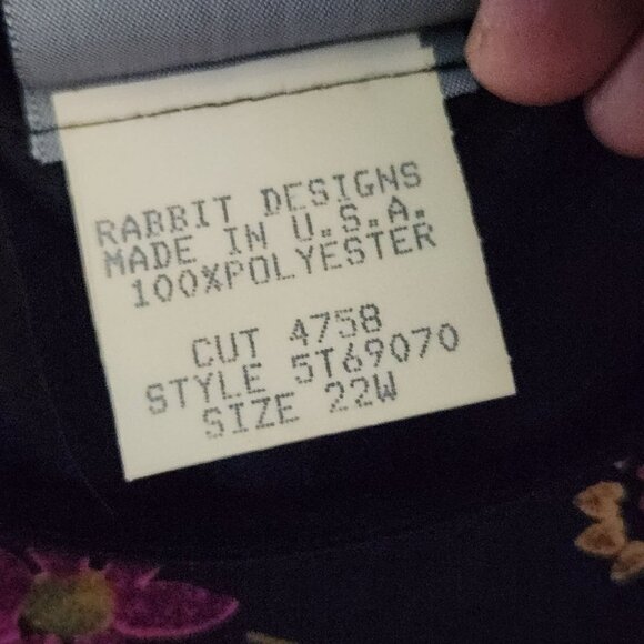 Rabbit Rabbit Rabbit Vintage Black Floral Maxi Dress Size 22W - Picture 5 of 5